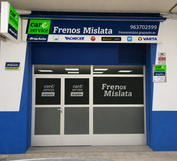 Fachada del taller Frenos Mislata en Mislata, Valencia